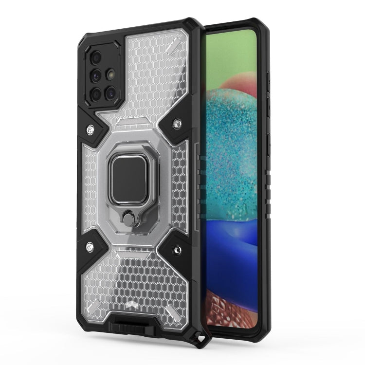 For Samsung Galaxy A71 Space PC+TPU Ring Holder Protective Case