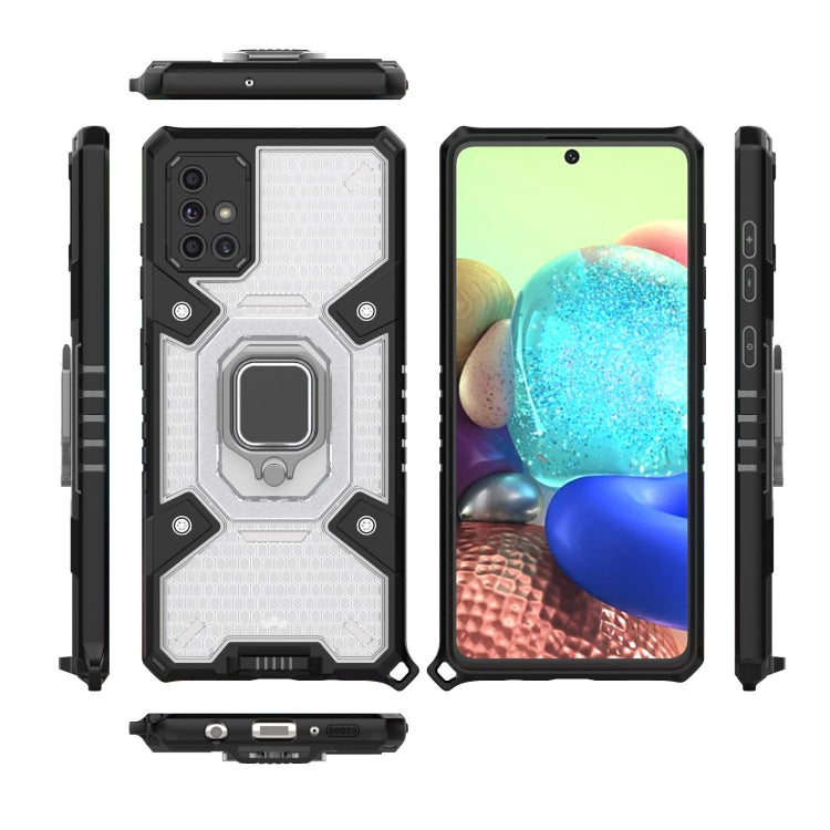 For Samsung Galaxy A71 Space PC+TPU Ring Holder Protective Case