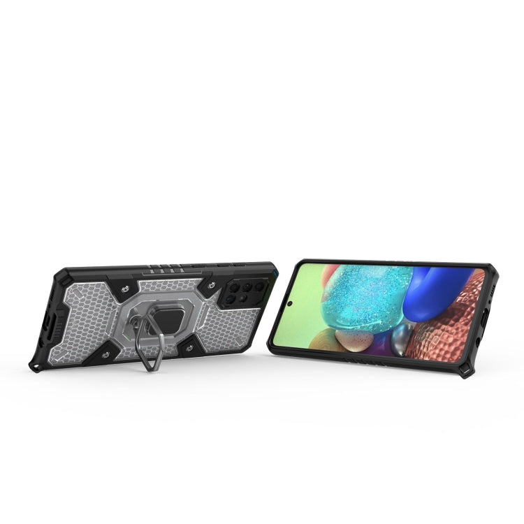 For Samsung Galaxy A71 Space PC+TPU Ring Holder Protective Case