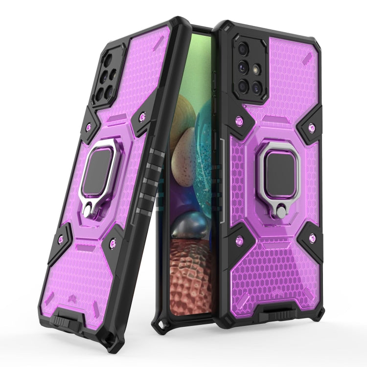 For Samsung Galaxy A71 Space PC+TPU Ring Holder Protective Case