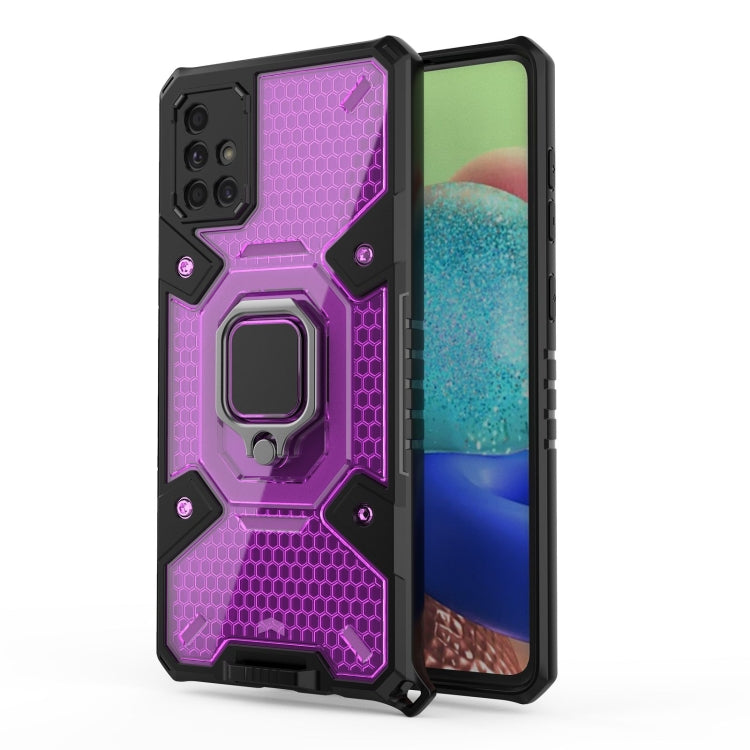 For Samsung Galaxy A71 Space PC+TPU Ring Holder Protective Case