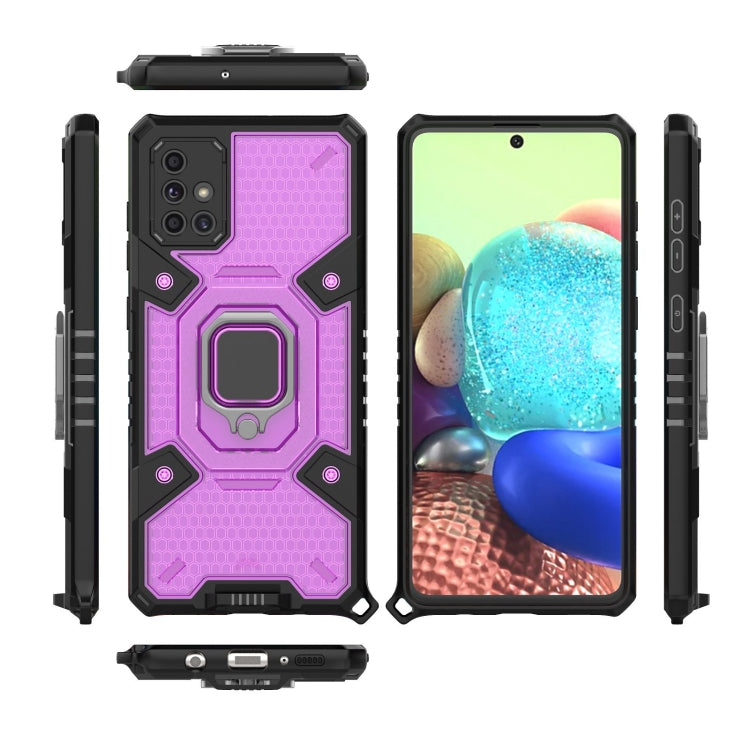 For Samsung Galaxy A71 Space PC+TPU Ring Holder Protective Case
