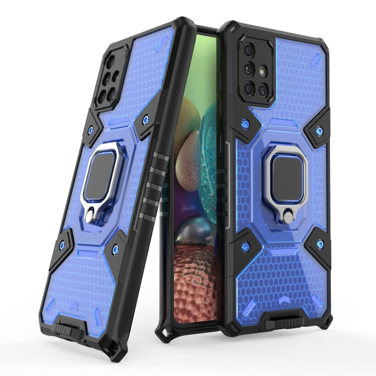 For Samsung Galaxy A71 Space PC+TPU Ring Holder Protective Case