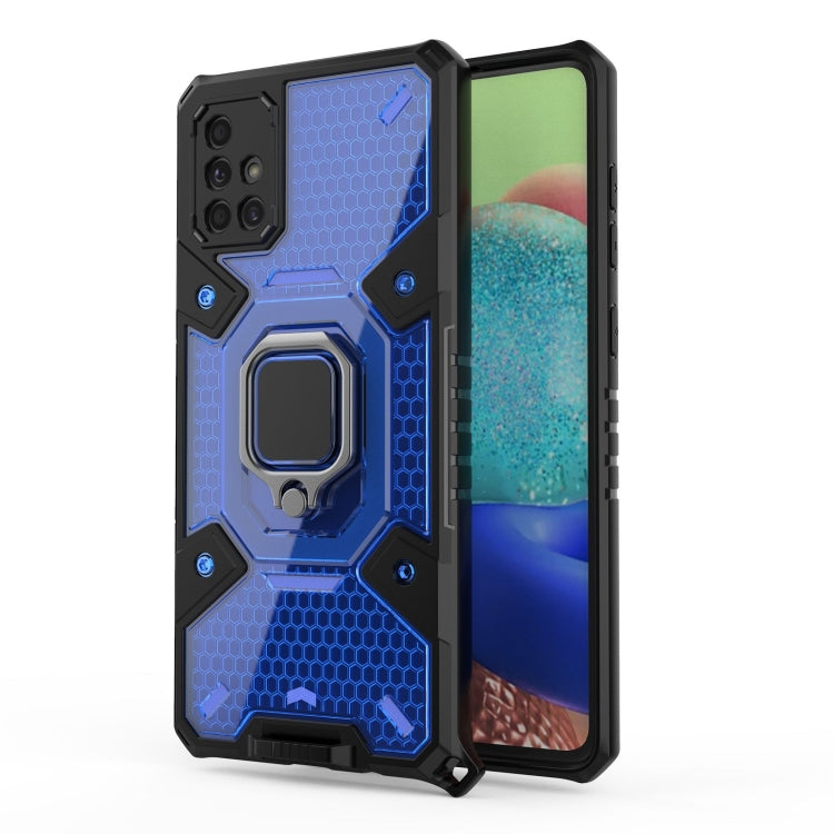 For Samsung Galaxy A71 Space PC+TPU Ring Holder Protective Case