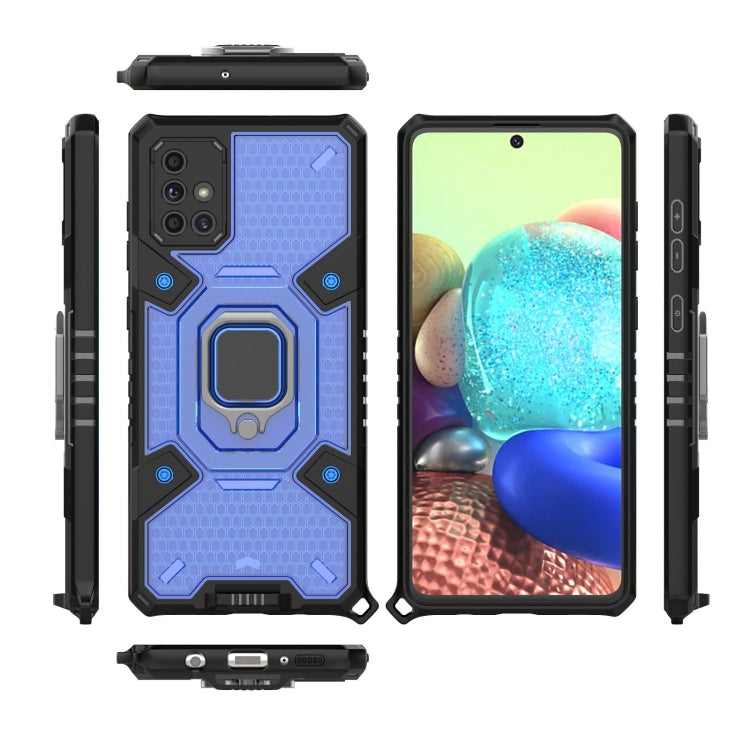For Samsung Galaxy A71 Space PC+TPU Ring Holder Protective Case