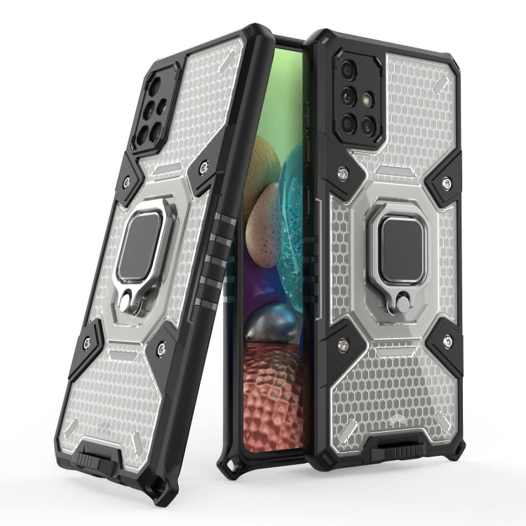 For Samsung Galaxy A71 Space PC+TPU Ring Holder Protective Case