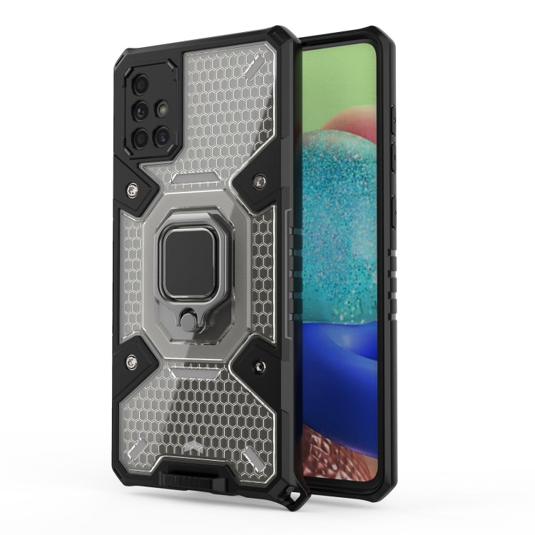 For Samsung Galaxy A71 Space PC+TPU Ring Holder Protective Case