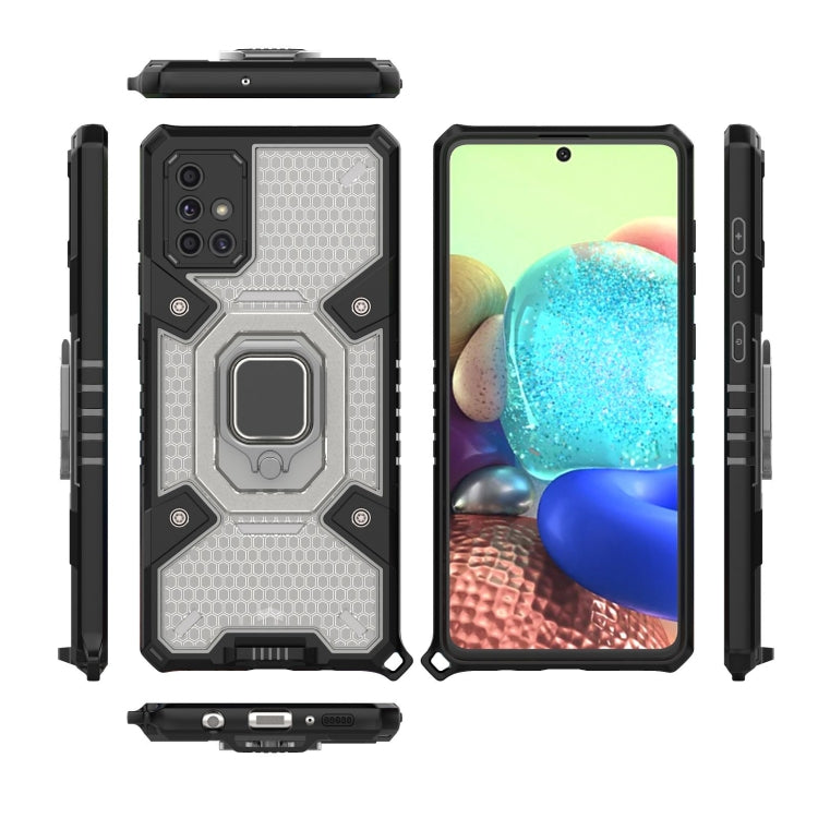 For Samsung Galaxy A71 Space PC+TPU Ring Holder Protective Case