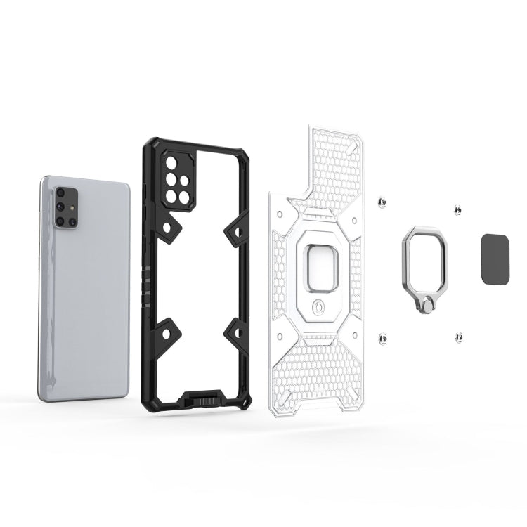 For Samsung Galaxy A71 Space PC+TPU Ring Holder Protective Case