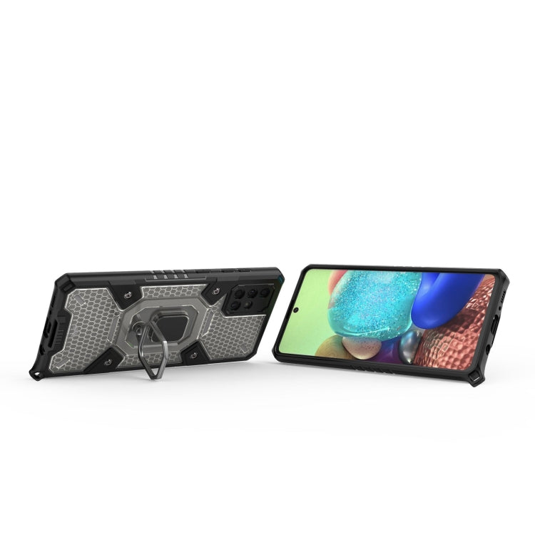 For Samsung Galaxy A71 Space PC+TPU Ring Holder Protective Case