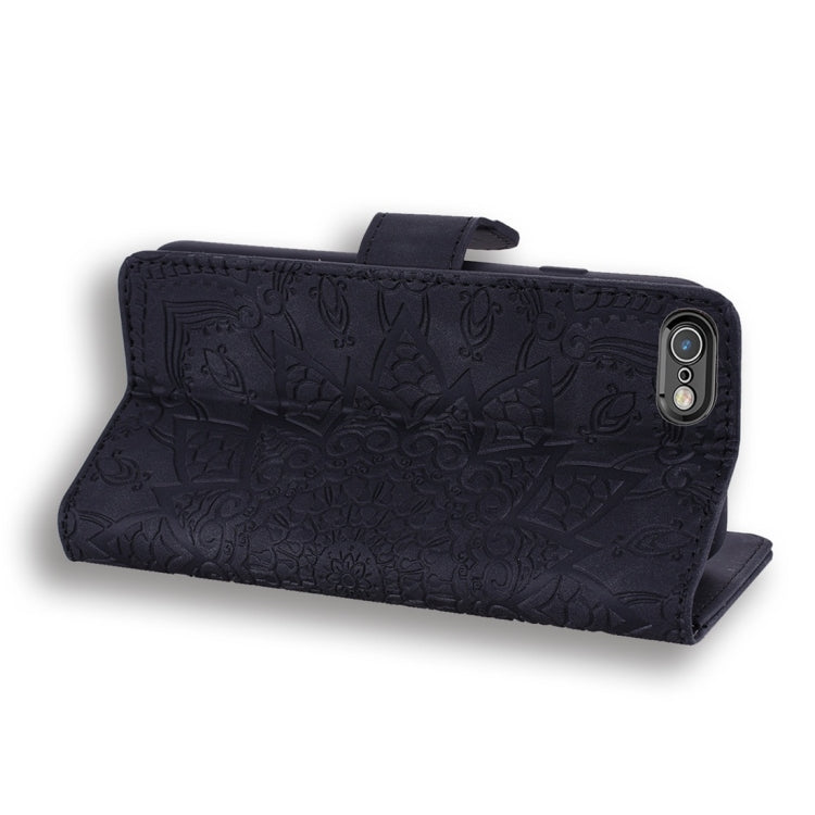 For iPhone 6 / 6s Calf Pattern Diamond Mandala Double Folding Design Embossed Leather Case with Wallet & Holder & Card Slots