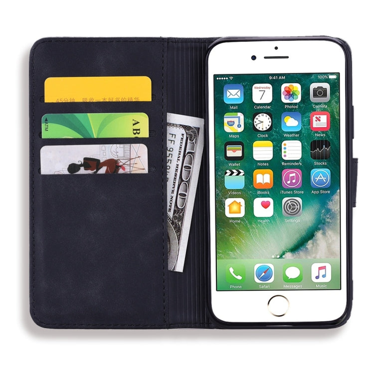 For iPhone 6 / 6s Calf Pattern Diamond Mandala Double Folding Design Embossed Leather Case with Wallet & Holder & Card Slots