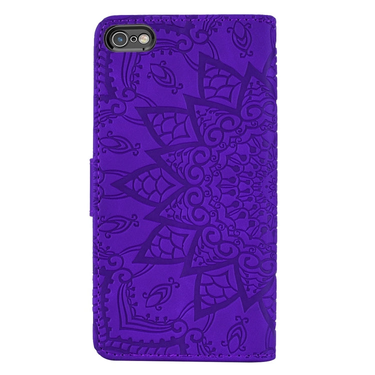 For iPhone 6 / 6s Calf Pattern Diamond Mandala Double Folding Design Embossed Leather Case with Wallet & Holder & Card Slots