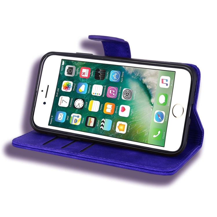 For iPhone 6 / 6s Calf Pattern Diamond Mandala Double Folding Design Embossed Leather Case with Wallet & Holder & Card Slots