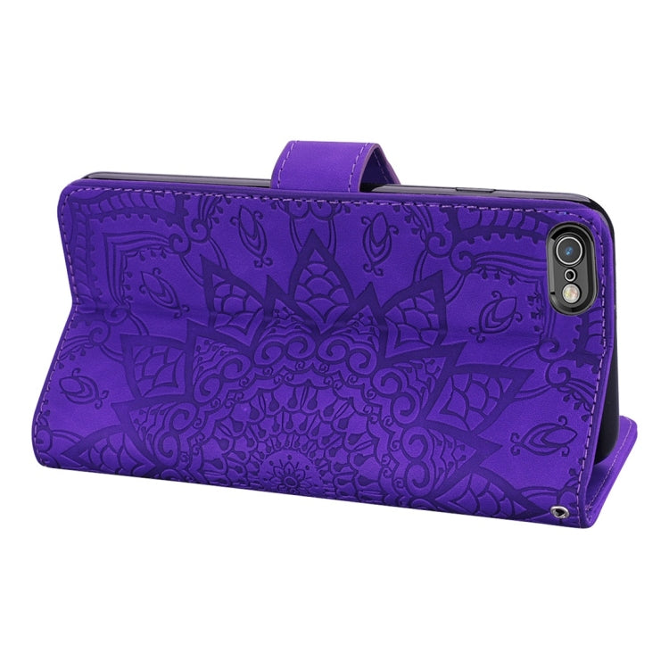 For iPhone 6 / 6s Calf Pattern Diamond Mandala Double Folding Design Embossed Leather Case with Wallet & Holder & Card Slots