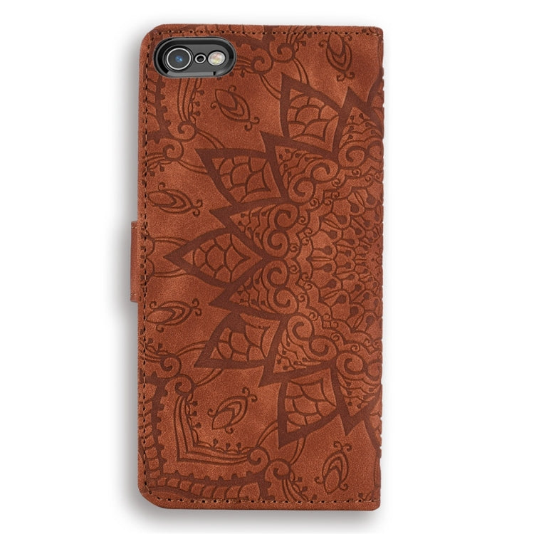 For iPhone 6 Plus / 6s Plus Calf Pattern Diamond Mandala Double Folding Design Embossed Leather Case with Wallet & Holder & Card Slots
