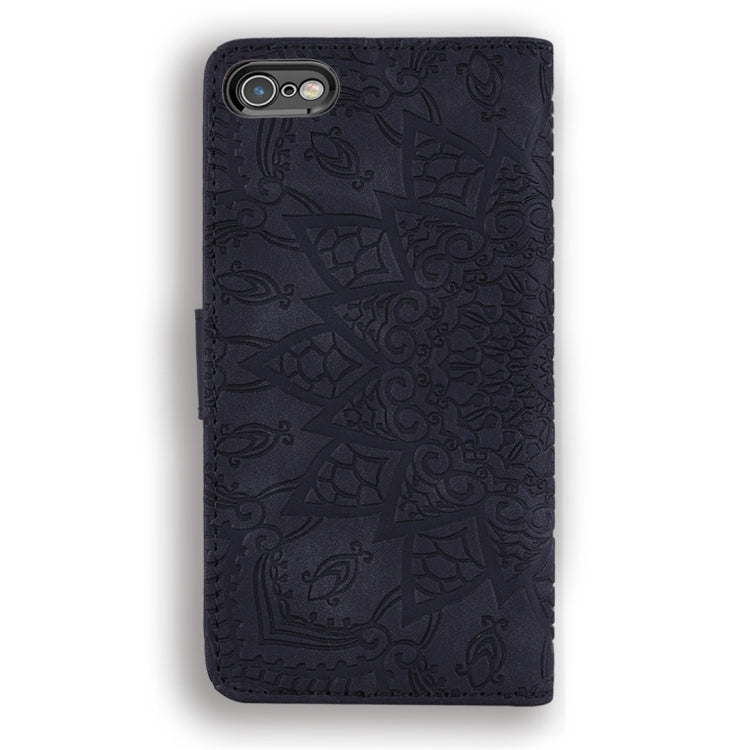 For iPhone 6 Plus / 6s Plus Calf Pattern Diamond Mandala Double Folding Design Embossed Leather Case with Wallet & Holder & Card Slots