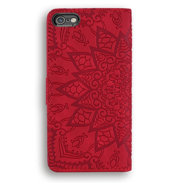 For iPhone 6 Plus / 6s Plus Calf Pattern Diamond Mandala Double Folding Design Embossed Leather Case with Wallet & Holder & Card Slots