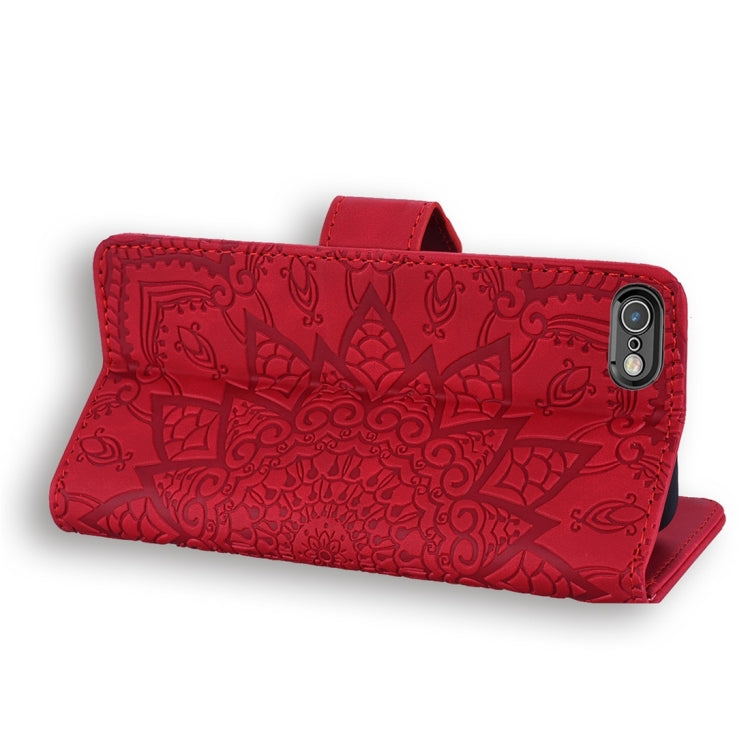 For iPhone 6 Plus / 6s Plus Calf Pattern Diamond Mandala Double Folding Design Embossed Leather Case with Wallet & Holder & Card Slots