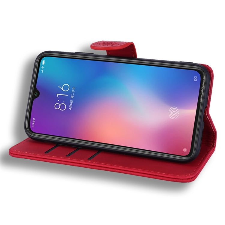 For Xiaomi Mi 9 Calf Pattern Diamond Mandala Double Folding Design Embossed Leather Case with Wallet & Holder & Card Slots