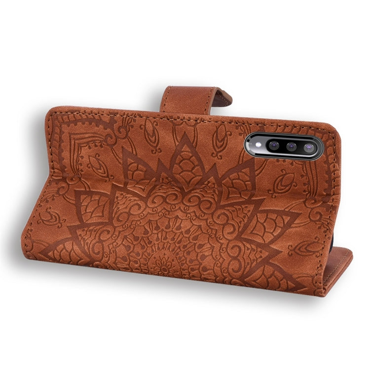 For Xiaomi Mi A3 / Mi CC9e Calf Pattern Diamond Mandala Double Folding Design Embossed Leather Case with Wallet & Holder & Card Slots