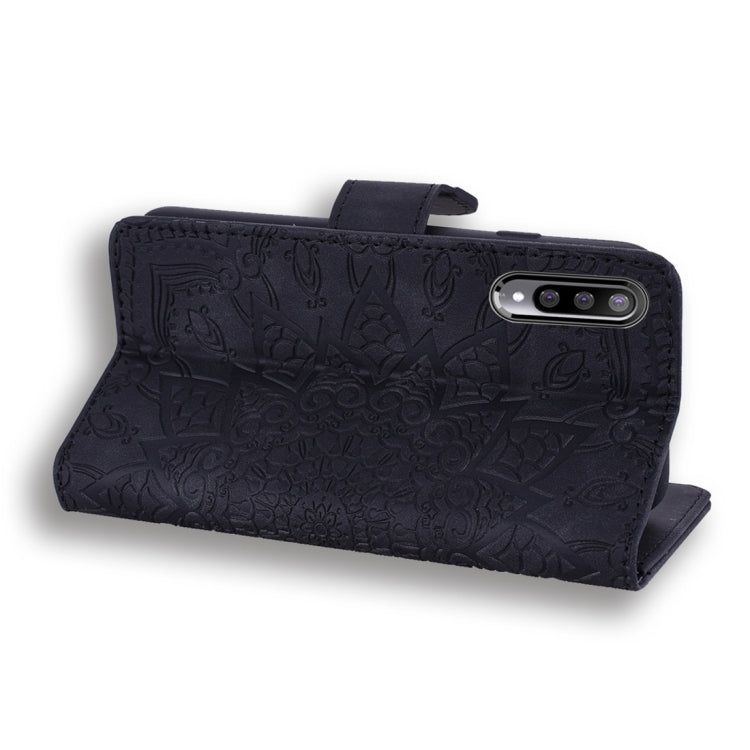 For Xiaomi Mi A3 / Mi CC9e Calf Pattern Diamond Mandala Double Folding Design Embossed Leather Case with Wallet & Holder & Card Slots
