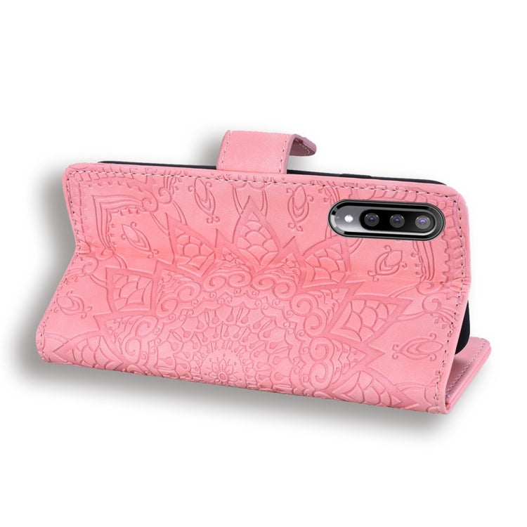 For Xiaomi Mi A3 / Mi CC9e Calf Pattern Diamond Mandala Double Folding Design Embossed Leather Case with Wallet & Holder & Card Slots