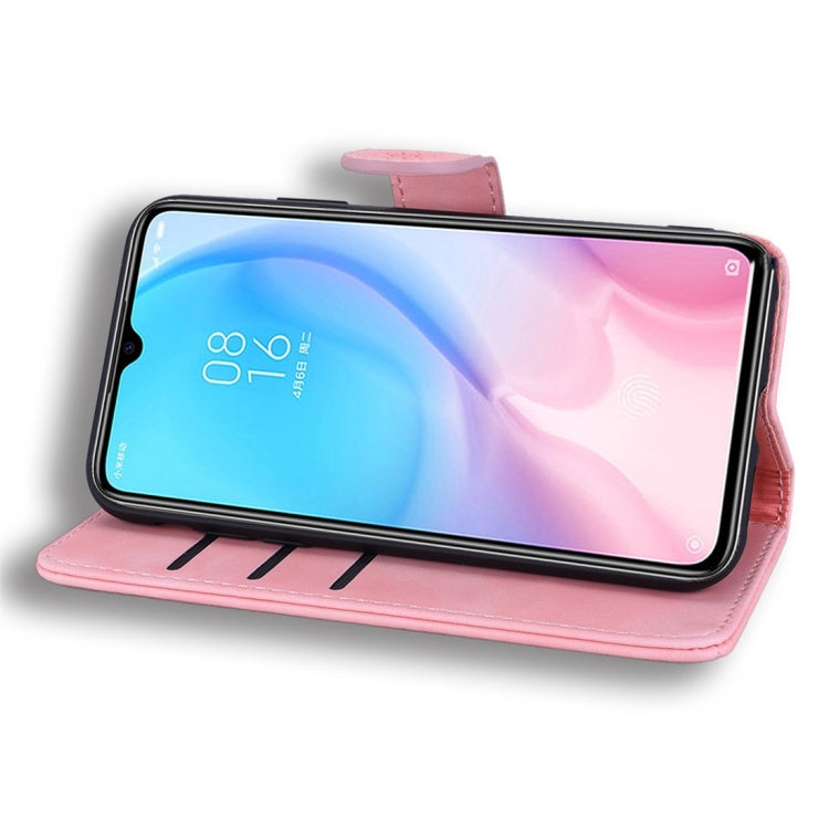 For Xiaomi Mi A3 / Mi CC9e Calf Pattern Diamond Mandala Double Folding Design Embossed Leather Case with Wallet & Holder & Card Slots