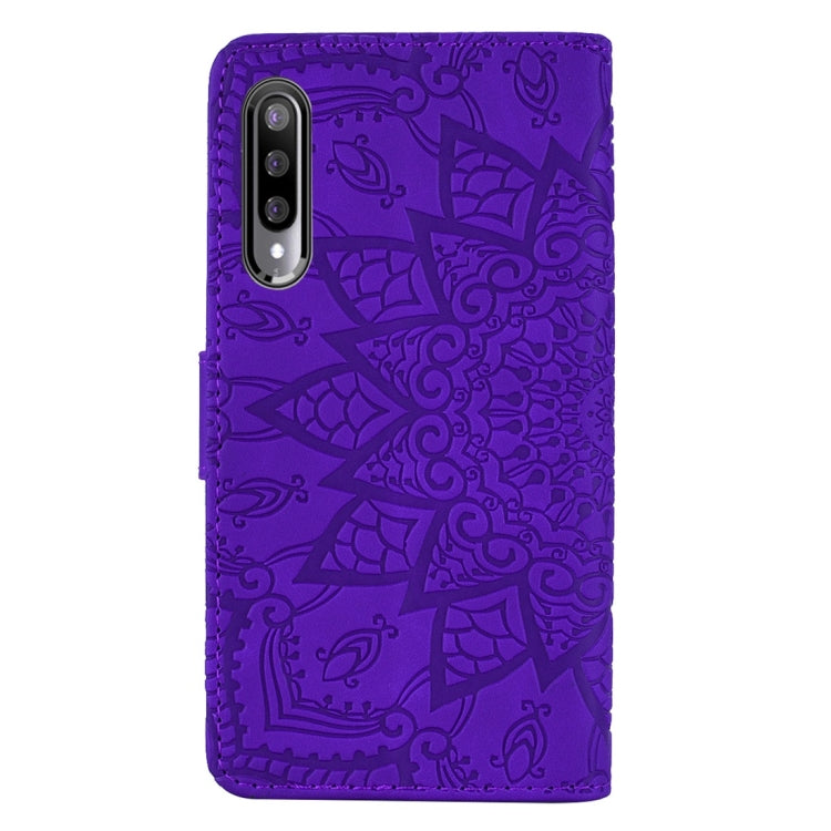 For Xiaomi Mi A3 / Mi CC9e Calf Pattern Diamond Mandala Double Folding Design Embossed Leather Case with Wallet & Holder & Card Slots