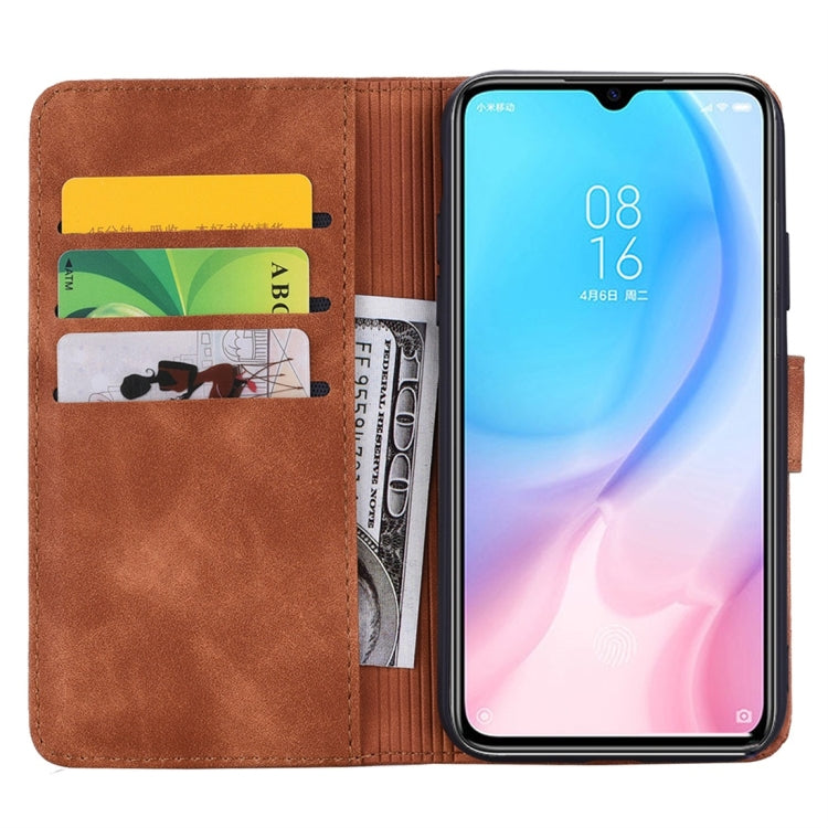 For Xiaomi Mi CC9 / Mi 9 Lite Calf Pattern Diamond Mandala Double Folding Design Embossed Leather Case with Wallet & Holder & Card Slots
