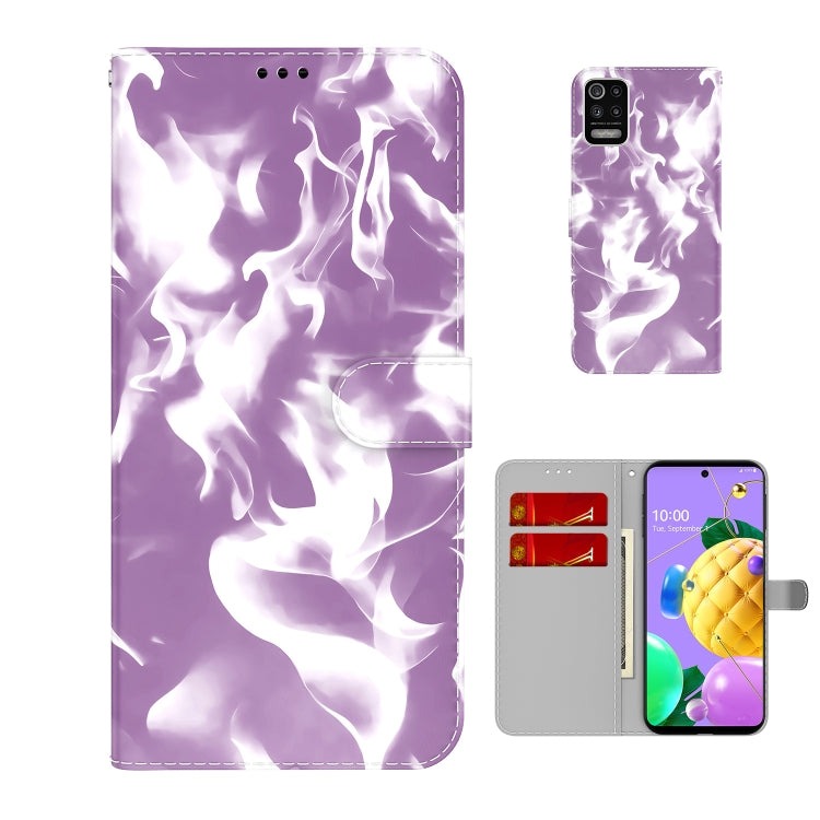For LG K52 / K62 / Q52 Cloud Fog Pattern Horizontal Flip Leather Case with Holder & Card Slot & Wallet