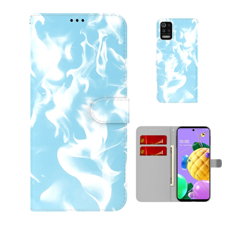 For LG K52 / K62 / Q52 Cloud Fog Pattern Horizontal Flip Leather Case with Holder & Card Slot & Wallet