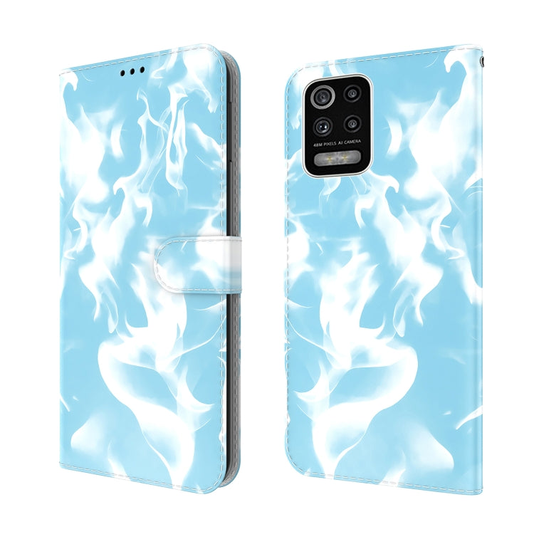 For LG K52 / K62 / Q52 Cloud Fog Pattern Horizontal Flip Leather Case with Holder & Card Slot & Wallet