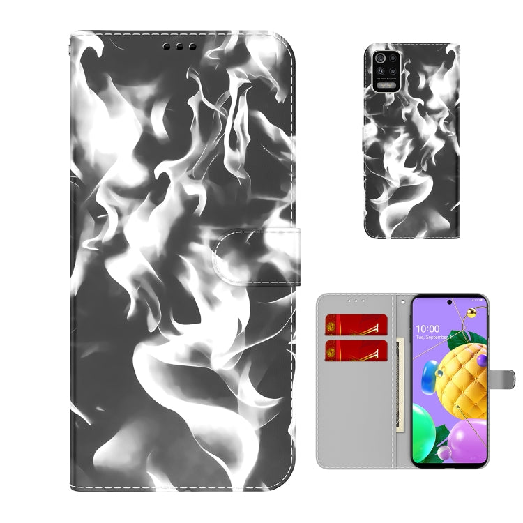 For LG K52 / K62 / Q52 Cloud Fog Pattern Horizontal Flip Leather Case with Holder & Card Slot & Wallet