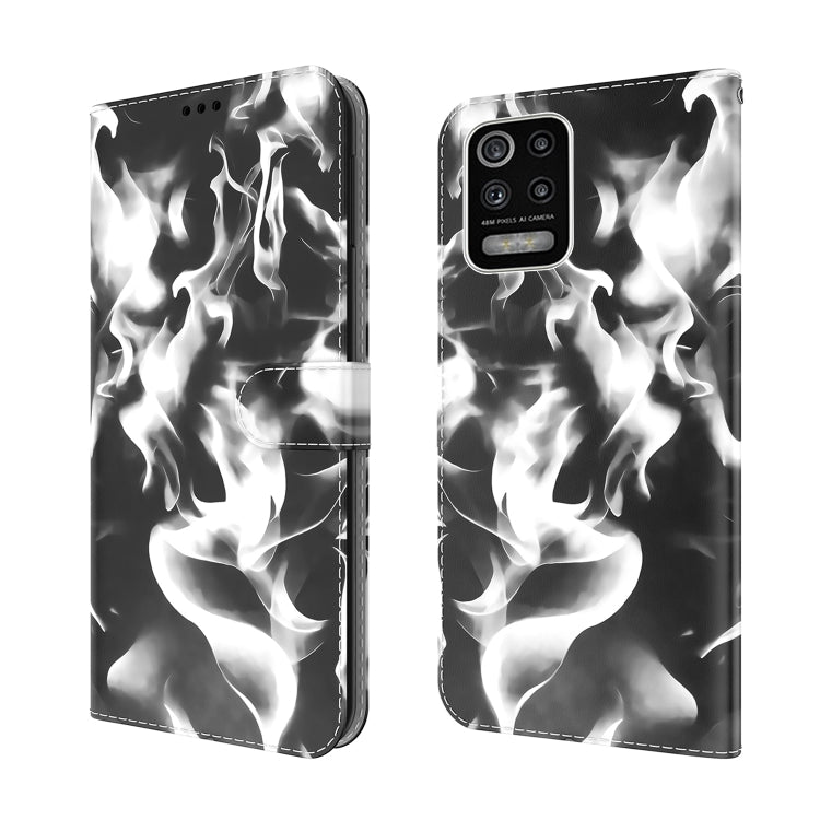 For LG K52 / K62 / Q52 Cloud Fog Pattern Horizontal Flip Leather Case with Holder & Card Slot & Wallet