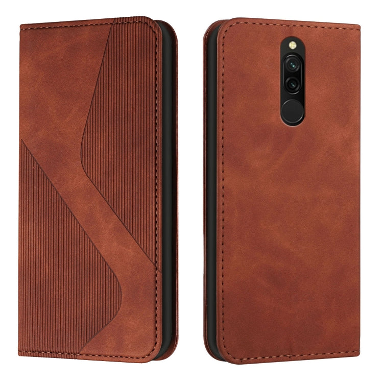 For Xiaomi Redmi 8 / 8A Skin Feel Magnetic S-type Solid Color Horizontal Flip Leather Case with Holder & Card Slot & Wallet