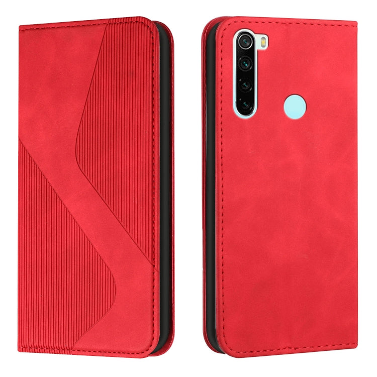For Xiaomi Redmi Note 8 Skin Feel Magnetic S-type Solid Color Horizontal Flip Leather Case with Holder & Card Slot & Wallet
