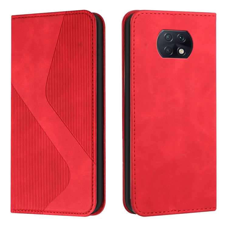 For Xiaomi Redmi Note 9 5G / Note 9T Skin Feel Magnetic S-type Solid Color Horizontal Flip Leather Case with Holder & Card Slot & Wallet