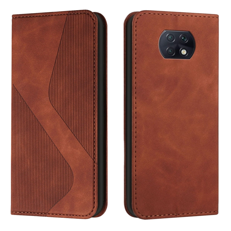 For Xiaomi Redmi Note 9 5G / Note 9T Skin Feel Magnetic S-type Solid Color Horizontal Flip Leather Case with Holder & Card Slot & Wallet