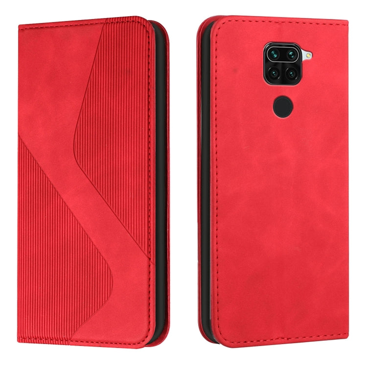 For Xiaomi Redmi Note 9 / Redmi 10X Skin Feel Magnetic S-type Solid Color Horizontal Flip Leather Case with Holder & Card Slot & Wallet