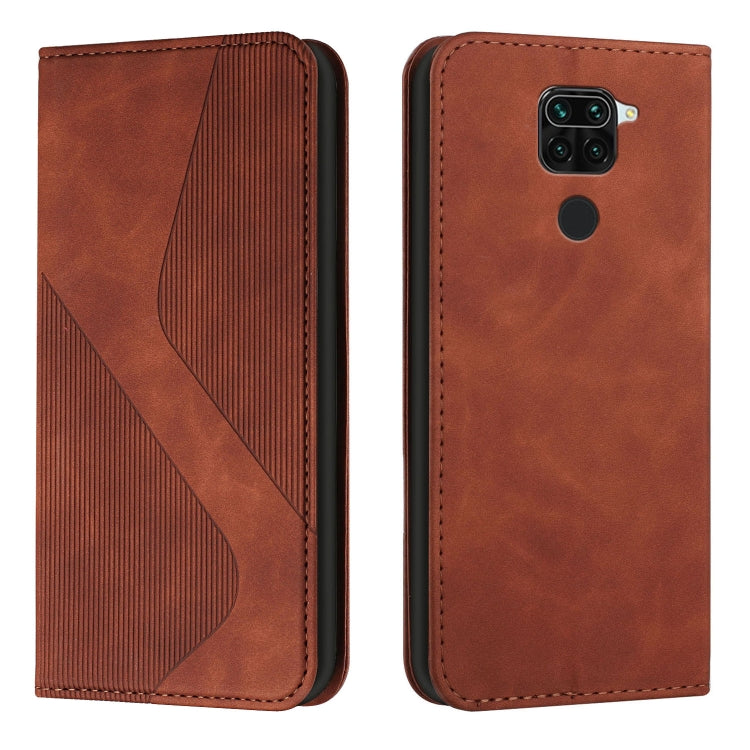 For Xiaomi Redmi Note 9 / Redmi 10X Skin Feel Magnetic S-type Solid Color Horizontal Flip Leather Case with Holder & Card Slot & Wallet