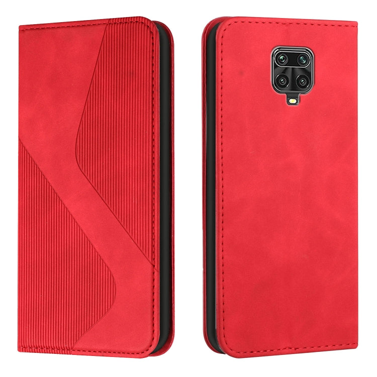 For Xiaomi Redmi Note 9S / Note 9 Pro Skin Feel Magnetic S-type Solid Color Horizontal Flip Leather Case with Holder & Card Slot & Wallet