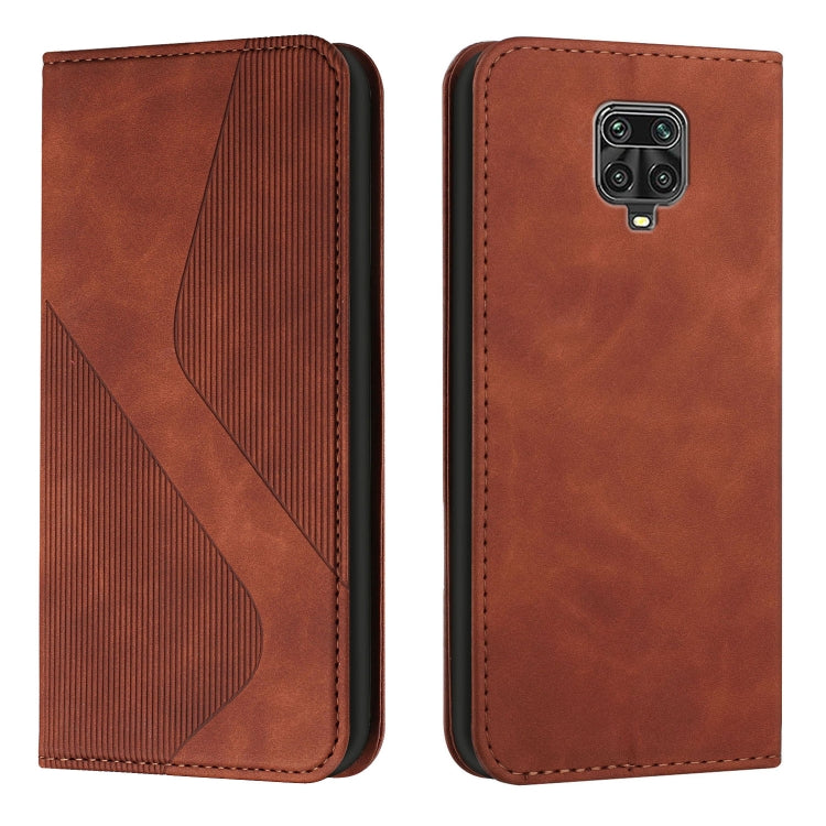 For Xiaomi Redmi Note 9S / Note 9 Pro Skin Feel Magnetic S-type Solid Color Horizontal Flip Leather Case with Holder & Card Slot & Wallet