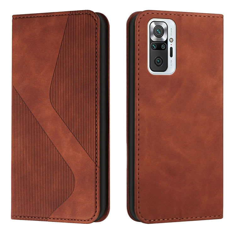 For Xiaomi Redmi Note 10 Pro Skin Feel Magnetic S-type Solid Color Horizontal Flip Leather Case with Holder & Card Slot & Wallet