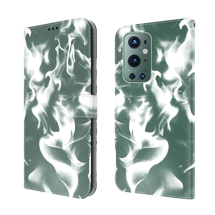 For OnePlus 9 Pro Cloud Fog Pattern Horizontal Flip Leather Case with Holder & Card Slot & Wallet