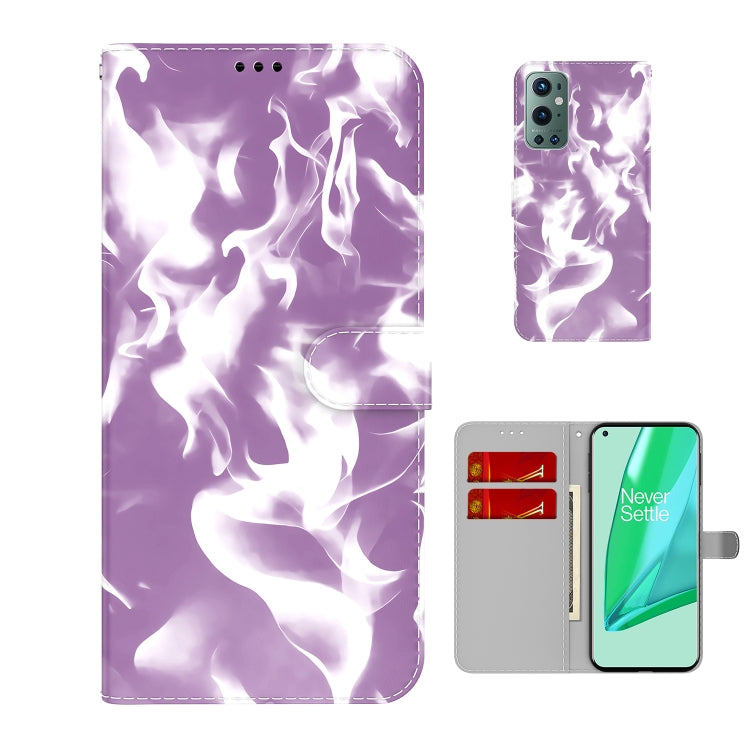 For OnePlus 9 Pro Cloud Fog Pattern Horizontal Flip Leather Case with Holder & Card Slot & Wallet