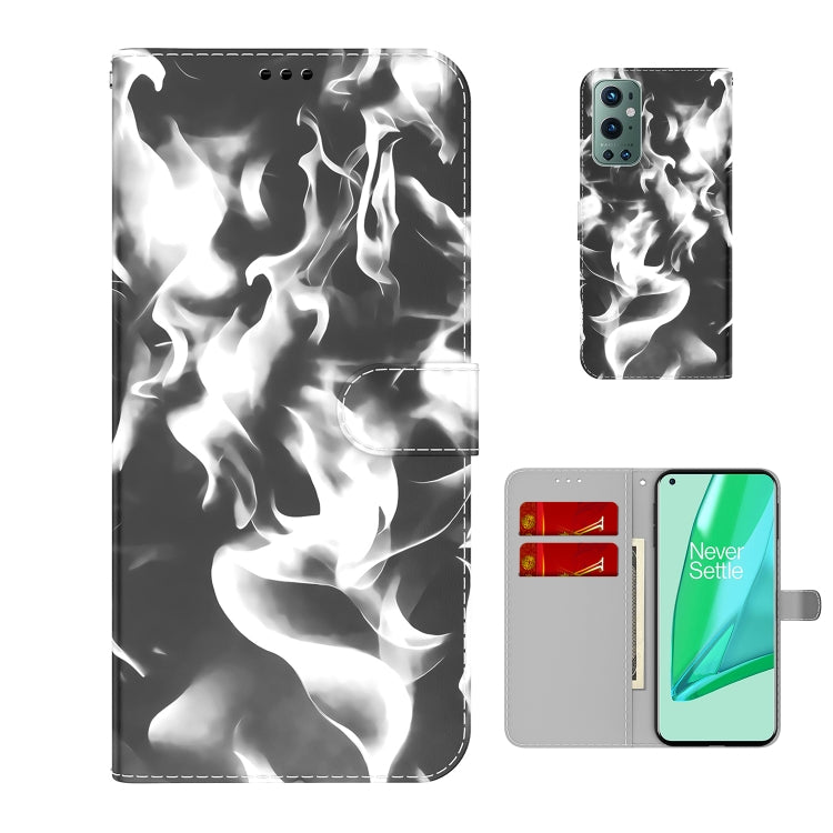 For OnePlus 9 Pro Cloud Fog Pattern Horizontal Flip Leather Case with Holder & Card Slot & Wallet