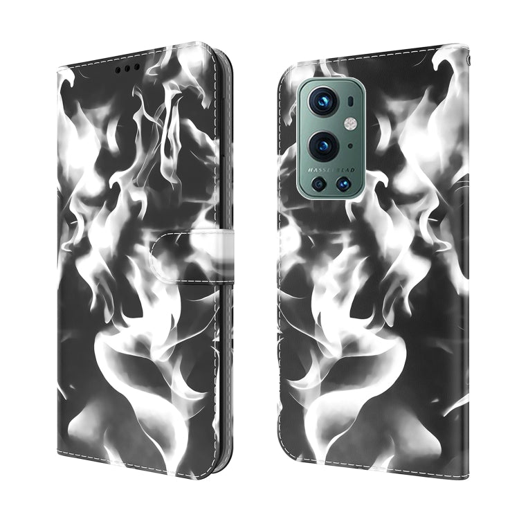 For OnePlus 9 Pro Cloud Fog Pattern Horizontal Flip Leather Case with Holder & Card Slot & Wallet