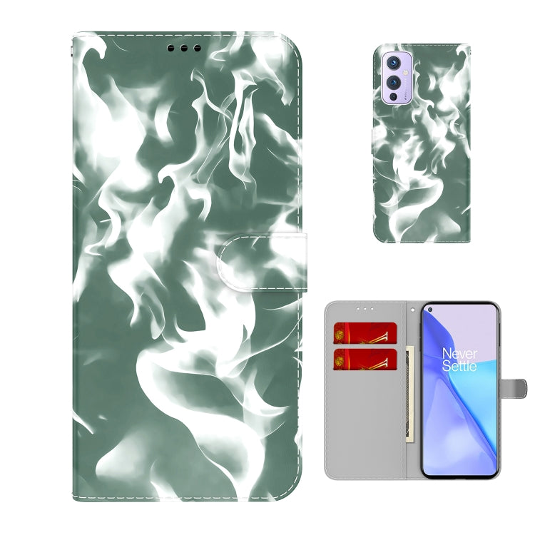 For OnePlus 9 Cloud Fog Pattern Horizontal Flip Leather Case with Holder & Card Slot & Wallet