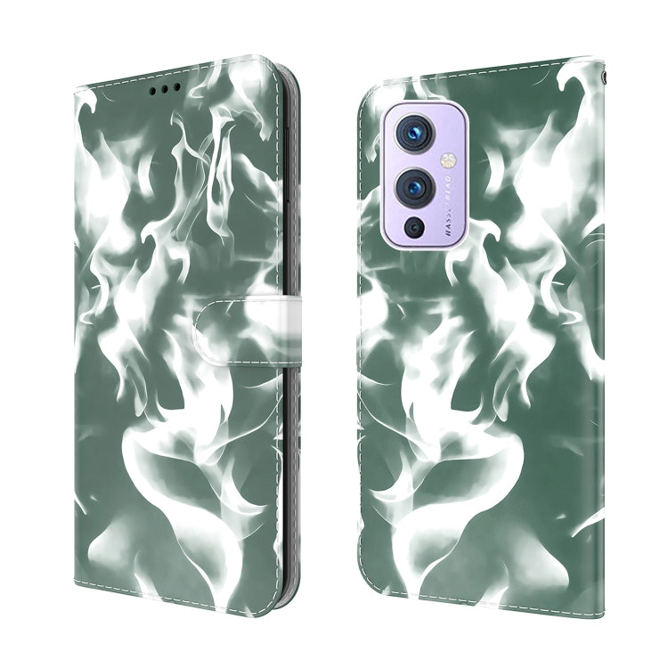 For OnePlus 9 Cloud Fog Pattern Horizontal Flip Leather Case with Holder & Card Slot & Wallet